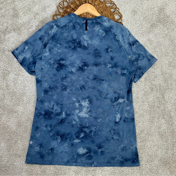 Lululemon Men’s Always Agile Short Sleeve Shirt Diamond Dye True Navy Chambray L - Picture 7 of 12